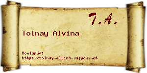 Tolnay Alvina névjegykártya